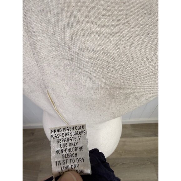 Lolette Jacket Dress Set Sz M Navy Mandarin Collar Tunic Velvet Patchwork Artsy - Picture 10 of 14